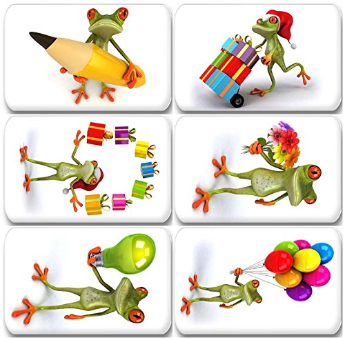 Merchandise for Fans Lustiger 3D Frosch - 6 rechteckige Kühlschrankmagnete 7X 4,5 cm - 03 für Memoboard Pinnwand Magnettafel Whiteboard Merchandise for Fans Lustiger 3D Frosch - 6 rechteckige Kühlschrankmagnete 7X 4,5 cm - 03 für Memoboard Pinnwand Magnettafel Whiteboard von Merchandise for Fans