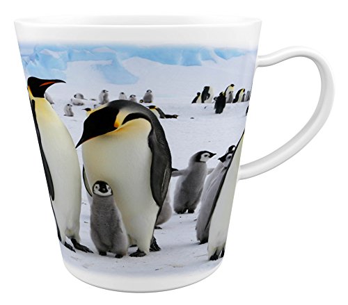 Merchandise for Fans Pinguin/Pinguine in freier Wildbahn |Latte Macchiato Becher Kaffeebecher mit Fotodruck |001 von Merchandise for Fans