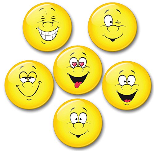 Merchandise for Fans Smiley Gute Laune Positive Gefühle Lachend - 6 große Kühlschrankmagnete [ 01 ] von Merchandise for Fans
