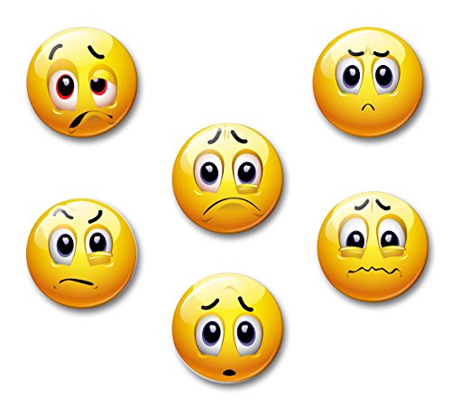 Merchandise for Fans Smiley Gute Laune und schlechte Laune - 6 große Kühlschrankmagnete | 02 von Merchandise for Fans