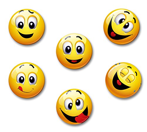 Merchandise for Fans Smiley Gute Laune lachend - 6 große Kühlschrankmagnete | 01 von Merchandise for Fans