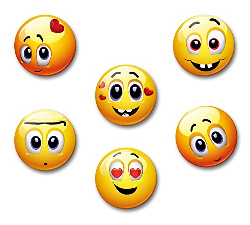 Merchandise for Fans Smiley verliebt und guter Laune- 6 große Kühlschrankmagnete | 05 von Merchandise for Fans