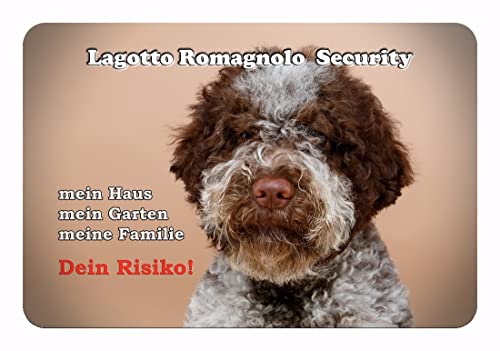 Merchandise for Fans Warnschild - Schild 20x30cm Motiv: Lagotto Romagnolo Security (01) von Merchandise for Fans
