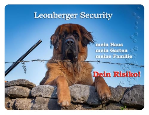Merchandise for Fans Warnschild - Schild 30x40cm Motiv: Leonberger Security (03) von Merchandise for Fans