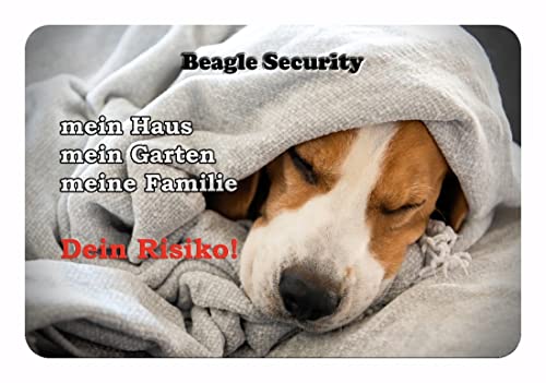 Merchandise for Fans Warnschild - Schild aus Aluminium - 20x30cm Motiv: Beagle Security (06) von Merchandise for Fans