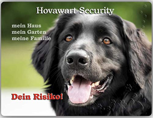 Merchandise for Fans Warnschild - Schild aus Aluminium - 20x30cm Motiv: Hovawart Security (01) von Merchandise for Fans