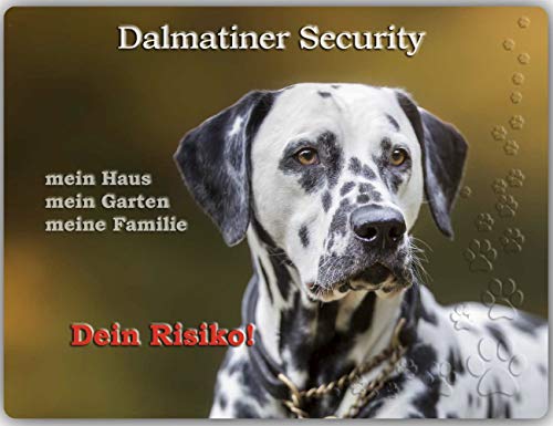 Merchandise for Fans Warnschild - Schild aus Aluminium 30x40cm - Motiv: Dalmatiner Security (01) von Merchandise for Fans