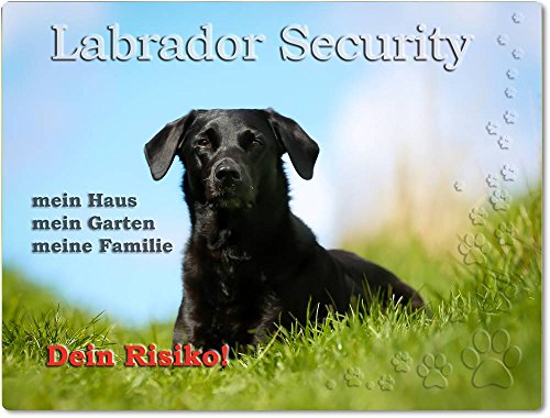 Merchandise for Fans Warnschild - Schild aus Aluminium 30x40cm - Motiv: Labrador Security (01) von Merchandise for Fans