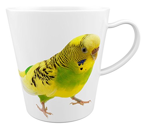 Merchandise for Fans Wellensittich |Latte Macchiato Becher Kaffeebecher mit Fotodruck |001 von Merchandise for Fans