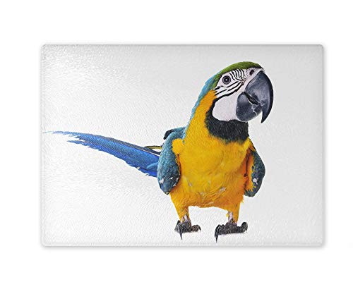 Schneidebrett/Glasschneidebrett 20x28x0,4cm - Motiv: Papagei Ara gelb/blau | 01 Schneidebrett/Glasschneidebrett 20x28x0,4cm - Motiv: Papagei Ara gelb/blau | 01 von Merchandise for Fans
