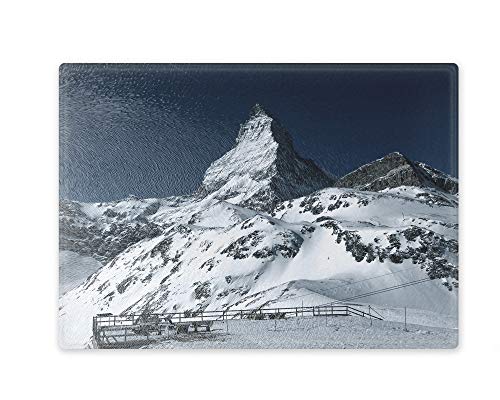 Schneidebrett/Glasschneidebrett 30x39x0,4cm- Motiv: Schweiz Alpen Matterhorn | 01 von Merchandise for Fans