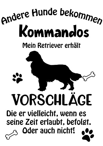 Wandtattoo Autoaufkleber Aufkleber Sticker Innen und Außen selbstklebend konturgeschnitten viele Farben Motiv: Spruch lustige Kommandos Golden Retriever von Merchandise for Fans