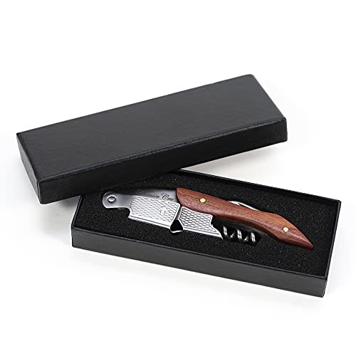 Premièr Cru Paris Edelstahl Kellnermesser - Profi Korkenzieher in Gastronomie Qualität mit Flaschenöffner & Folienschneider, inkl. Geschenkbox von Merchandising
