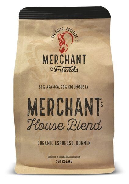 Merchant & Friends Merchant's House Blend Bio Espresso ganze Bohne 250g von Merchant & Friends
