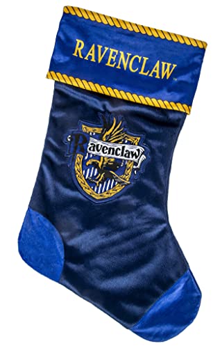 Merchoid Harry Potter: Ravenclaw Weihnachtsstrumpf – großes Hogwarts Haus Weihnachtsstrumpf-Dekoration / Weihnachtsschmuck / Geschenkbeutel von Merchoid