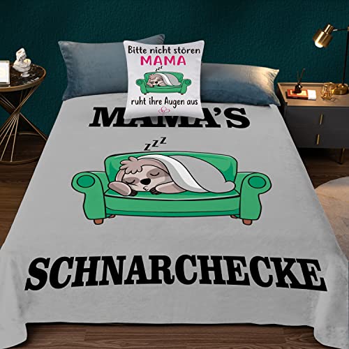 Merclix Geschenke für Mama zum Geburtstag Faultier Kuscheldecke Flauschig 130x150cm Kissenbezug 45x45 Mama Geschenk Weihnachten Geschenk für Mama von Tochter Geburtstagsgeschenk für Mama Muttertag von Merclix