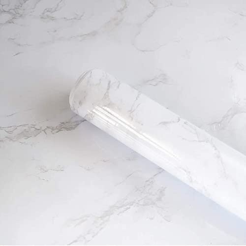 40cmx10m Möbelfolie Selbstklebende Marmor Folie für Möbel Grau/Weiß Tapete Selbstklebende Möbel Klebefolie Möbelaufkleber Vinylfolie DIY Dekoration Küche Wasserdicht PVC Dicker von Mercoy