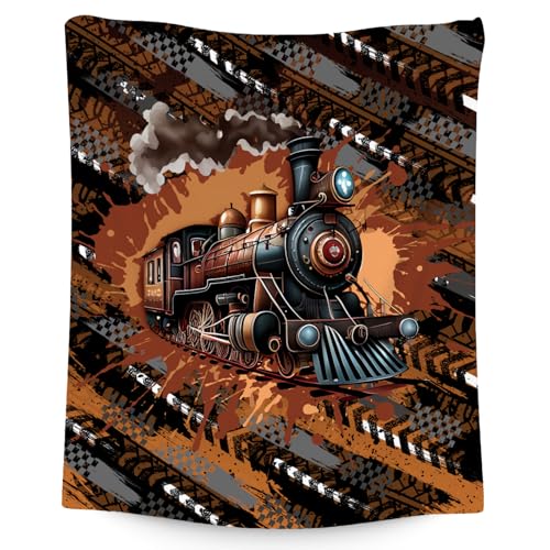 Decken für Jungen, Zugdecke, Geschenke, 101,6 x 127,7 cm, gemütlicher, weicher Flanell-Überwurf für Kinder und Jugendliche Decken für Jungen, Zugdecke, Geschenke, 101,6 x 127,7 cm, gemütlicher, weicher Flanell-Überwurf für Kinder und Jugendliche von Mercuryelf