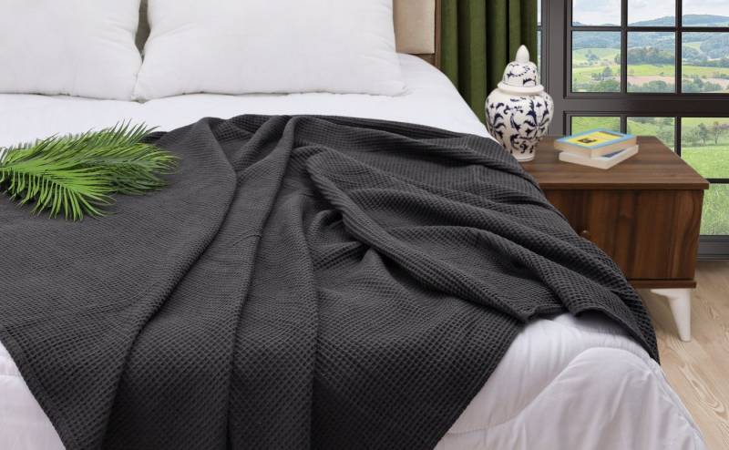 Meri-Home Tagesdecke Tagesdecke Bettüberwurf,Waffeloptik Bettdecke,Baumwolle,Sofa, Couch von Meri-Home