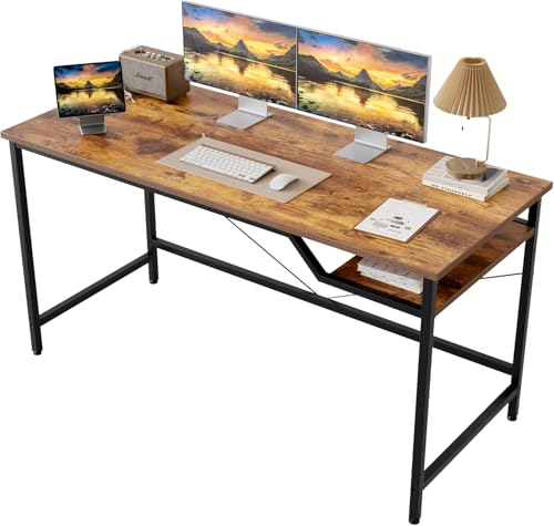 Mericonia 120 cm Computertisch, Gaming-Schreibtisch für kleine Räume, moderner Schreibtisch im schlichten Stil für das Homeoffice, Schreibtisch für Studenten, Braun von Mericonia