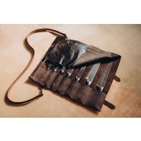 Kochrolle. Braune Ledermesserrolle. Geschenk Für Koch. Messertasche. Rolle Koch Taschenmesser Aufbewahrungsmesser Rolle, Vatertagsgeschenk von MerifaLeather