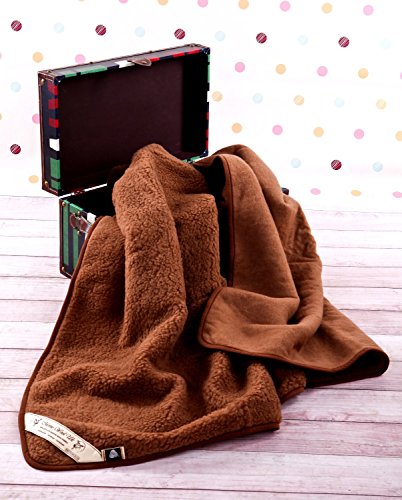 Leichte Überwurfdecke aus Merinowolle, 100 % Wolle, mit Wollmarkierung (braun, 120 x 150 cm) von Merino Wool