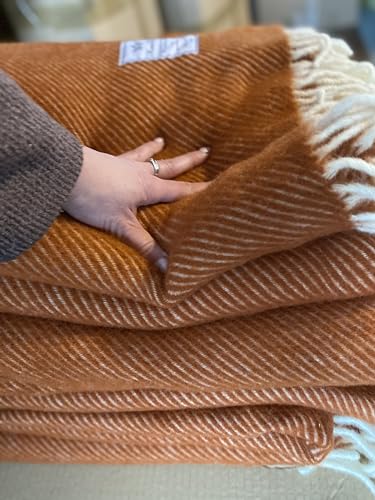 Merino Schafwolldecke/Kuscheldecke, Decke 100% Sale Merino Wolle - Lammwolle Schafwolle Merinowolle Wolle Decke 160 x 200 cm (Red Orange) von Merino Wool