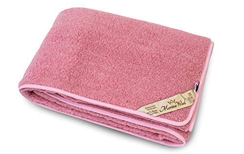 Merino Schafwolldecke/Kuscheldecke, ROSA Decke 160 x 200 cm 100% Merinowolle, Schafwolle Merinowolle DOPPELT Decke ROSA 160 x 200 cm von Merino Wool