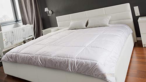 Merino Wolle Bettdecke Schurwolle Übergang 140 x 200 cm 500GSM, Mittelschwer 10 tog Merino-Schurwolle 100% Baumwolle. Natürliche Betten von Merino Wool