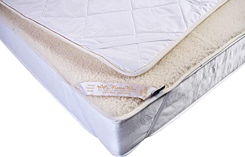 Merino Wolle Bettwäsche, natürlichen Betten Wolle Matratzenauflage Fleece Tabelle Naturprodukt, Wolle Wärmeunterbett eckgurten, Wolle, 60 x 120 cm von Merino Wool