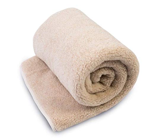 Merino Wolle Leichtes Überwurf Decke, 100% Wolle, Woolmark alle Größen, beige, 200 x 200cm von Merino Wool