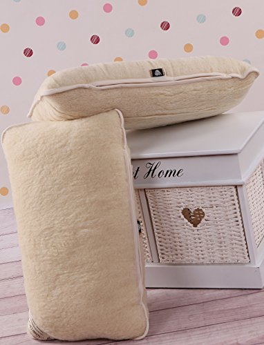 Merino Wool 2er Kissen * Merino Wolle Kissen 40 x 80 cm * Two Luxury Lambswool Pillows, Investment In Your Personal Comfort 40x80cm von Merino Wool