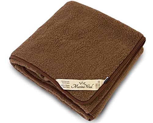 Merino Wool Bedding Brown Blanket 160 x 200 Merino Schafwolldecke/Kuscheldecke, BRAUN Decke 160 x 200 cm 100% Merinowolle, Schafwolle Merinowolle DOPPELT BRAUN Wolle Decke 160 x 200 cm von Merino Wool