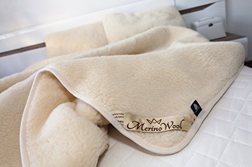 Merino Wool Bettwäsche 100% Lammwolle Merino Überdecke Bettdecke Doppelbett 200x200 cm dick & warm Naturprodukt von Merino Wool