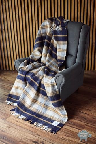 Merino Wool Wolle Decke, einfarbig, aus Reiner Wolle, 160 x 200 cm, doppelte Decke Delicate Orange von Merino Wool