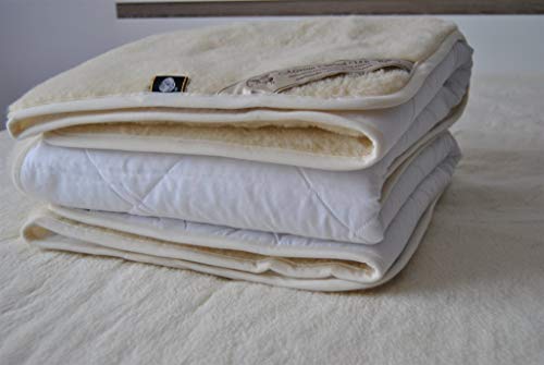 Unterdecke aus 100 % Merino-Lammwolle, Unterdecke aus Wolle, 180 x 200 cm, Matratzenauflage für Super-Kingsize-Betten, mit Wollmarkierung von Merino Wool