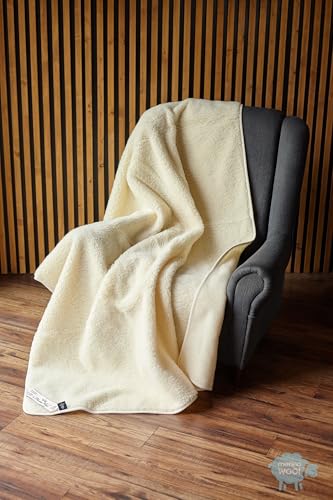 Wolldecke Schurwolldecke, Gewichtsdecke, Beschwerte Decke aus 100% Merino (Creamy, 120 x 150) von Merino Wool