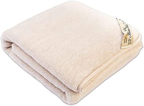 Wolldecke Schurwolldecke, Gewichtsdecke, Beschwerte Decke aus 100% Merino (Creamy, 140 x 100) von Merino Wool