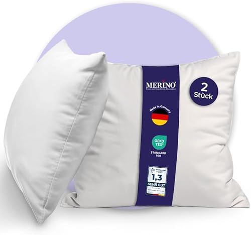Merino® Sofakissen 50x50cm - 2er Set - Hypoallergenes, Flauschiges Kopfkissen - Kissenfüllung für Bett und Sofa, mit praktischem Reißverschluss - Weiche Innenkissen perfekt als Kissen und Dekokissen Merino® Sofakissen 50x50cm - 2er Set - Hypoallergenes, Flauschiges Kopfkissen - Kissenfüllung für Bett und Sofa, mit praktischem Reißverschluss - Weiche Innenkissen perfekt als Kissen und Dekokissen von Merino