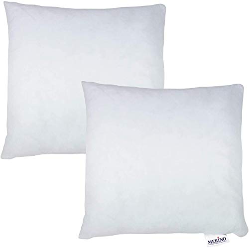 Merino® Sofakissen 50x50cm - 2er Set - Hypoallergenes, Flauschiges Kopfkissen - Kissenfüllung für Bett und Sofa, mit praktischem Reißverschluss - Weiche Innenkissen perfekt als Kissen und Dekokissen von Merino