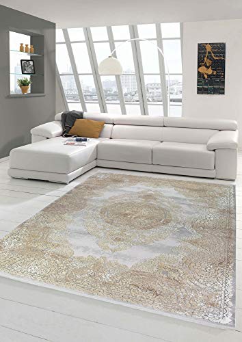 Merinos Hochwertiger Orientteppich mit klassischen Ornamenten in Beige Größe 120x170 cm von Merinos