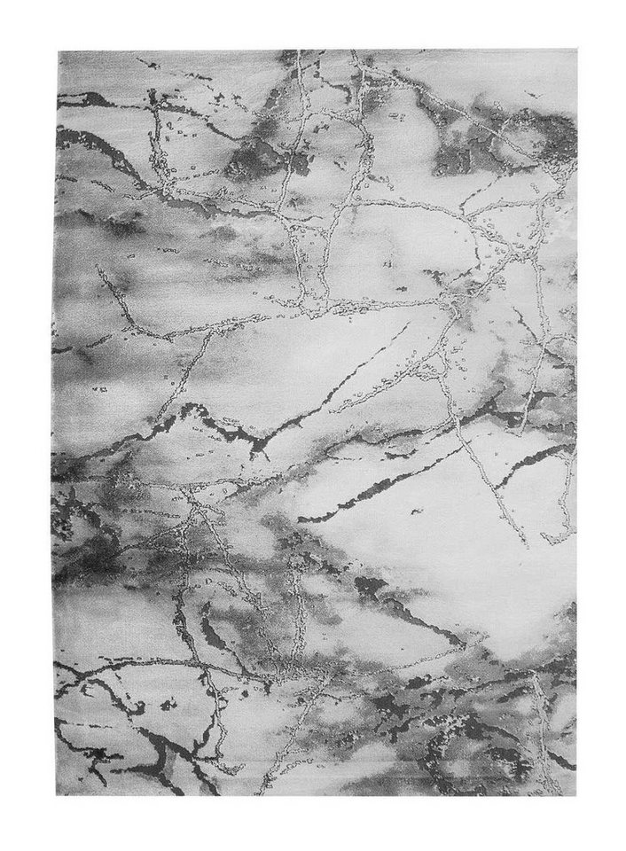 Teppich CRAFT, B 80 x L 150 cm, Grau, Marmoroptik, merinos, rechteckig, Höhe: 12 mm von merinos