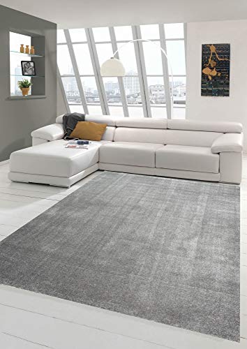 Wohnzimmer Teppich modern Kurzflor mit Uni Design in Anthrazit Größe 160x230 cm von Merinos