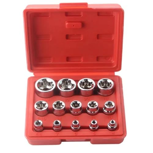 14-Piece E-TORX Socket Set, Premium External Torx Socket Set, Professional Star Socket Set, Storage Case Included, Außen-Torx-Steckschlüsselsätze, E4 - E24 14-Piece E-TORX Socket Set, Premium External Torx Socket Set, Professional Star Socket Set, Storage Case Included, Außen-Torx-Steckschlüsselsätze, E4 - E24 von Meritaipolw