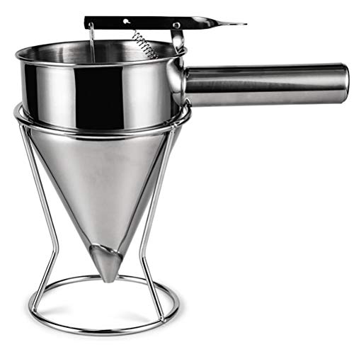 Merkts Kolbentrichter Edelstahl Kolbentrichter mit Ständer Küche Backen Trichter Teig Spender Sauce Creme Dosiertrichter Octopus Kugeln Trichter Home Bakery Edelstahl konischer Trichter von Merkts