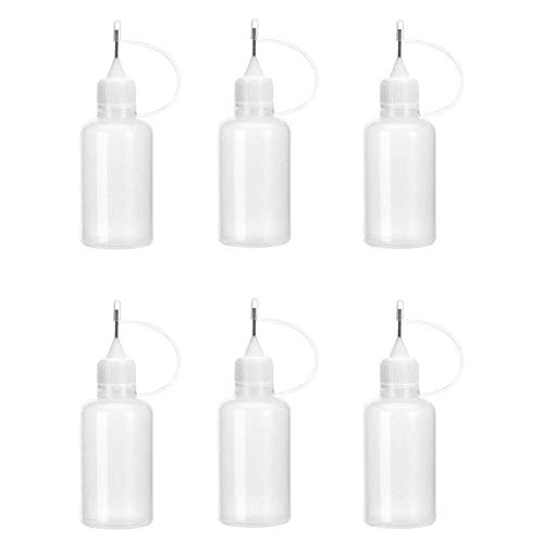 Merkts Professionelle Quilling-Papierflasche mit Metallspitze, 30 ml, 6 Stück (weiß) von Merkts