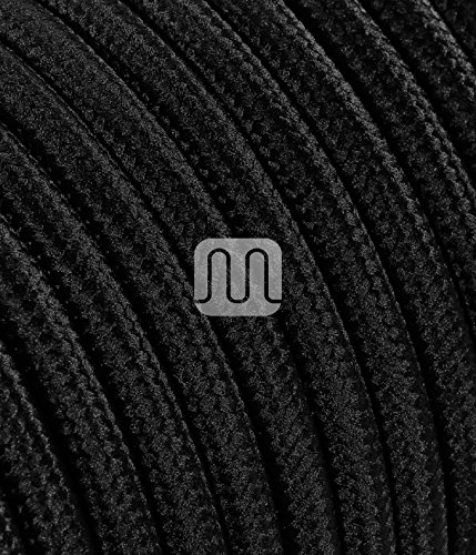 Elektrische Kabel in farbigem Stoff beschichtet. Made in Italy! 3 Meter 2x0, 75 Farbe: Schwarz von Merlotti