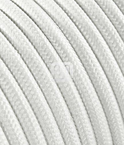 Elektrische Kabel in farbigem Stoff beschichtet. Made in Italy! 3 Meter 2x0, 75 Farbe: Weiße von Merlotti