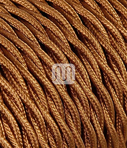 Elektrokabel verkleidet mit geflochtenem Stoff bunt Rolle mit 10 m 3 x 0,75 Farbe Whiskey von Merlotti