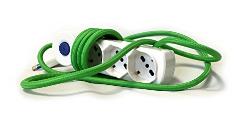 merlotti 35951 Elektrische Mehrfachsteckdose mit Kabel H05VV-F 3 x 1.00, Kabel: grün, 2.50 m von Merlotti
